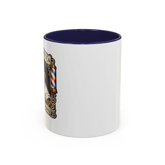 Barbershop Racc Coffee Mug — Stay Feral My Friends (Bearded Racc Co) Accent Mug (11/15oz)