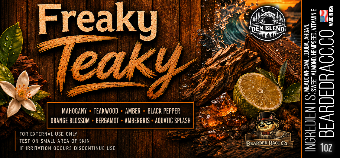 Freaky Teaky x Citrus - Mahogany, Teakwood, Amber, Black Pepper, Orange Blossom, Bergamot, Ambergris, Aquatic Splash