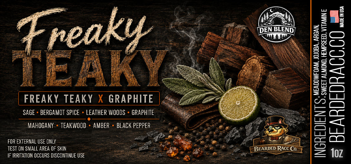 Freaky Teaky x Graphite - Mahogany, Teakwood, Amber, Black Pepper, Sage, Bergamot Spice, Leather Woods, Graphite
