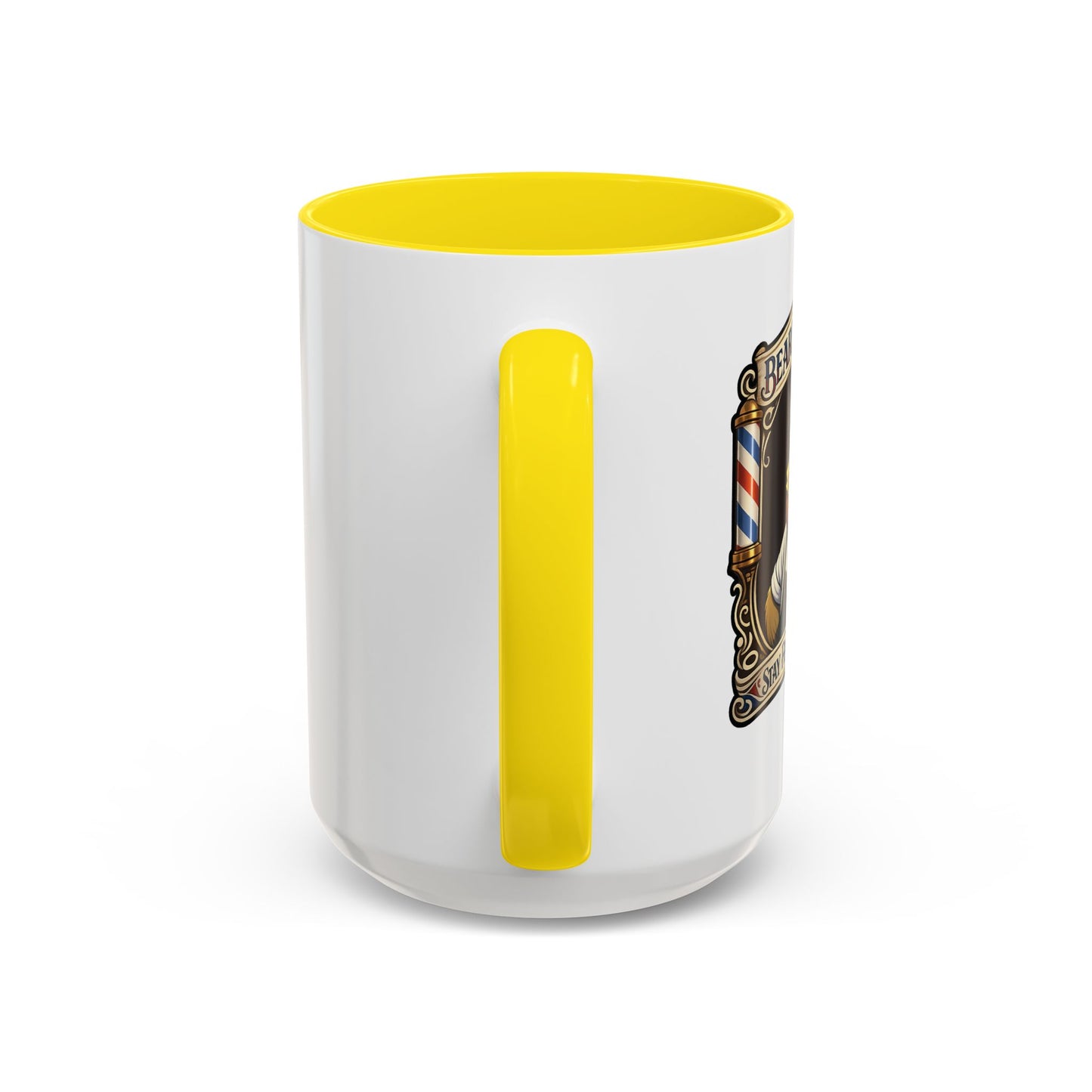 Barbershop Racc Coffee Mug — Stay Feral My Friends (Bearded Racc Co) Accent Mug (11/15oz)