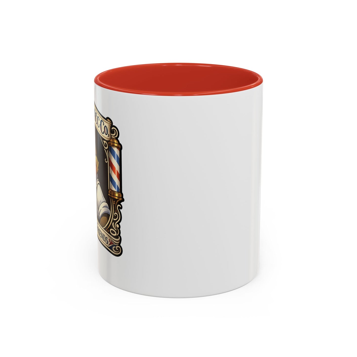 Barbershop Racc Coffee Mug — Stay Feral My Friends (Bearded Racc Co) Accent Mug (11/15oz)