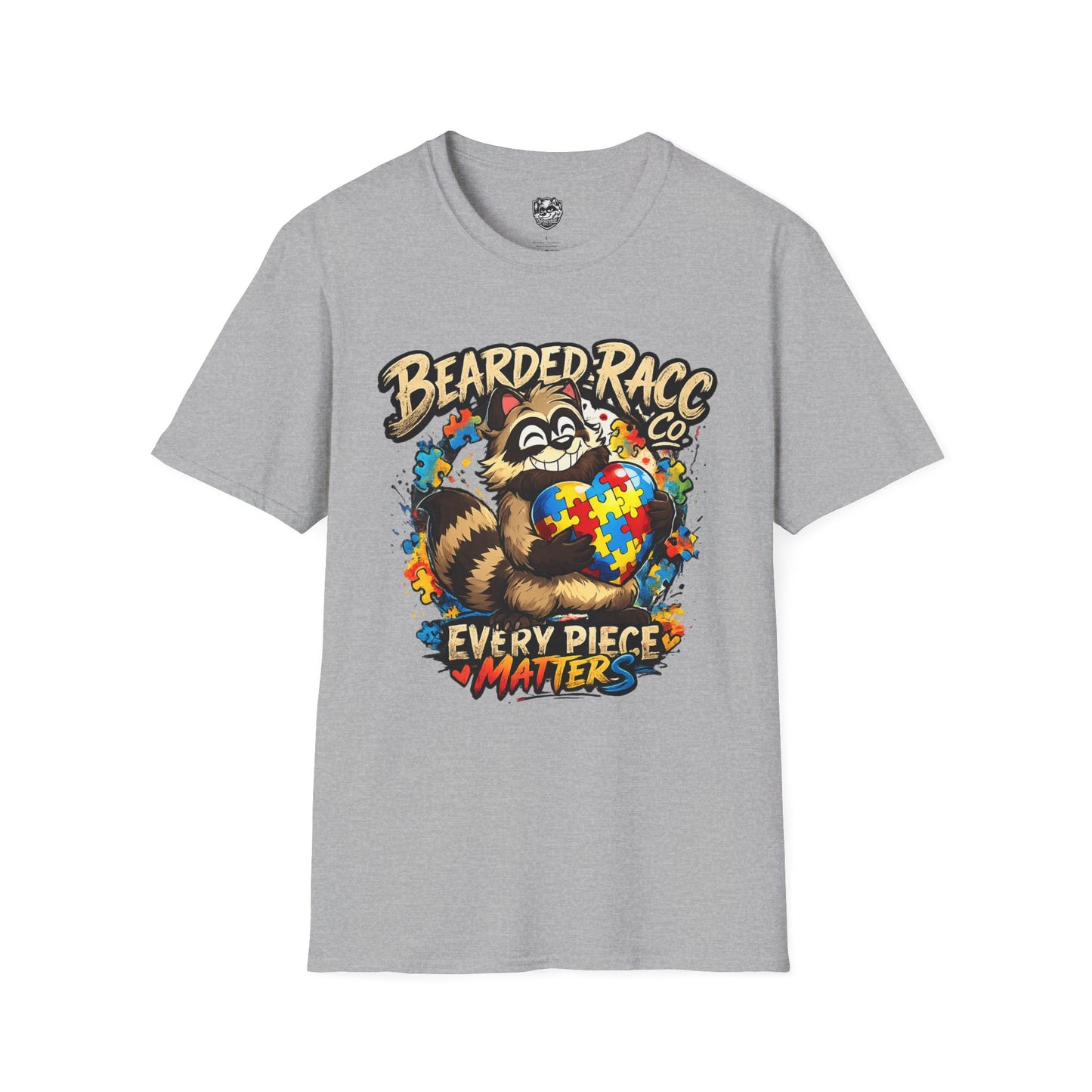 Autism Awareness T-Shirt — "Every Piece Matters" (Bearded Racc Co)