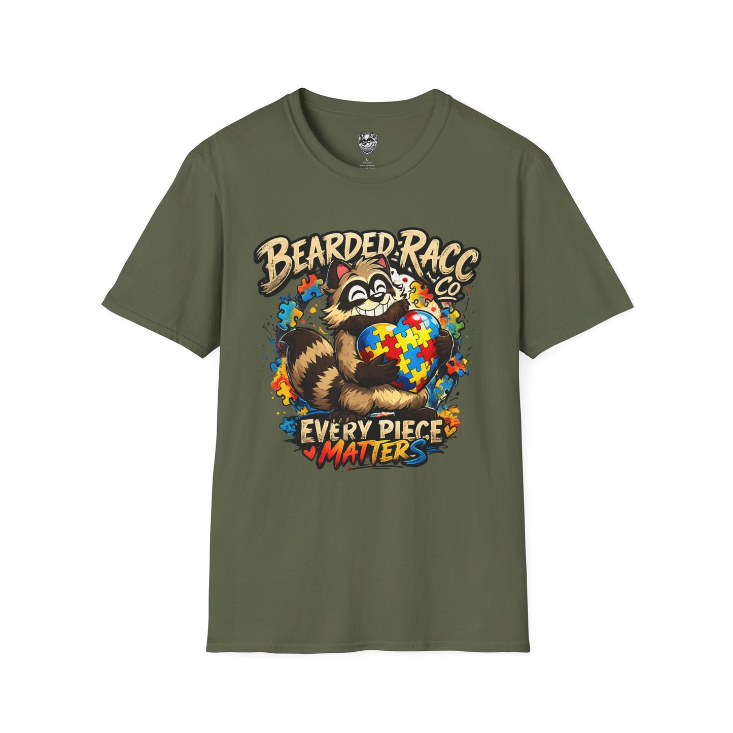 Autism Awareness T-Shirt — "Every Piece Matters" (Bearded Racc Co)