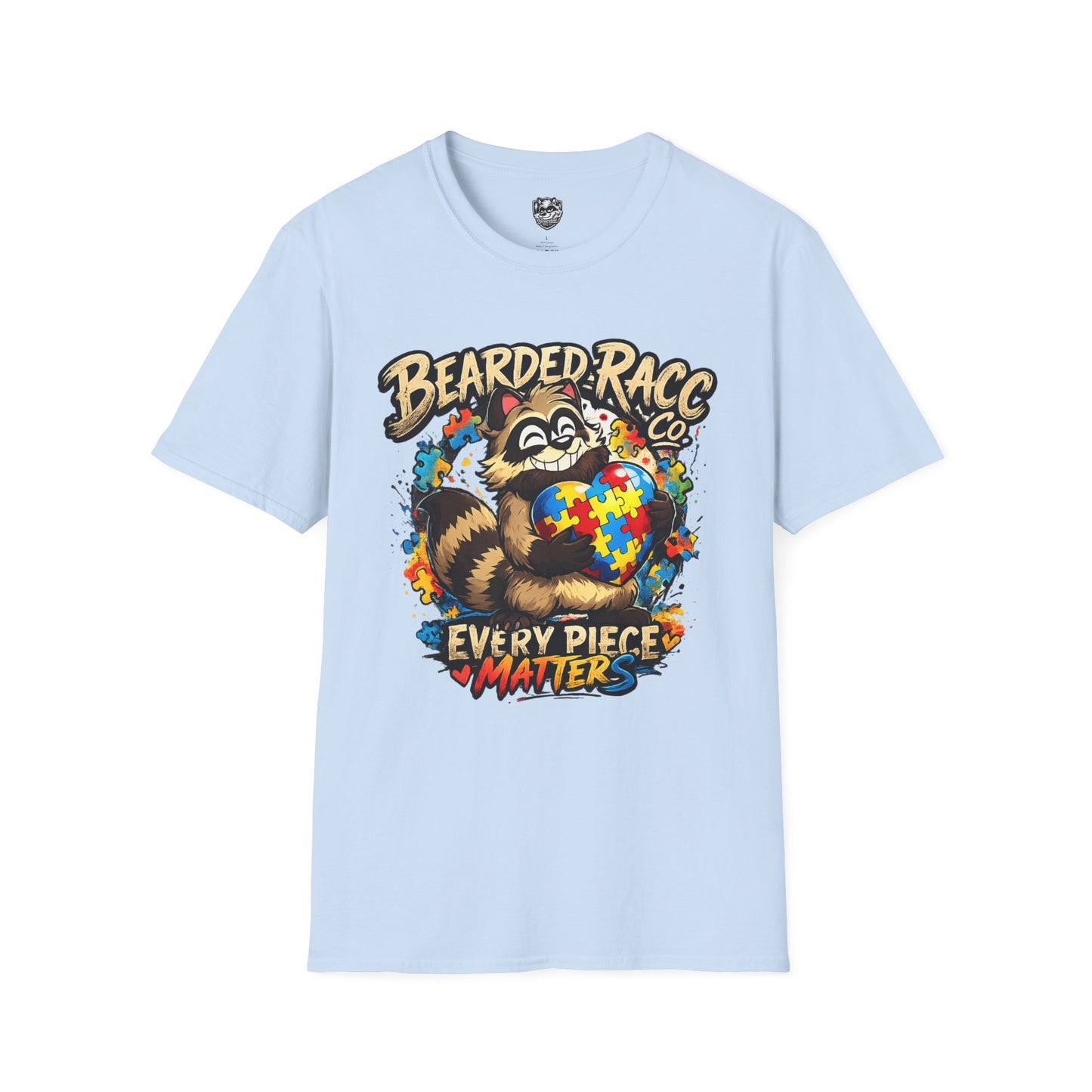 Autism Awareness T-Shirt — "Every Piece Matters" (Bearded Racc Co)