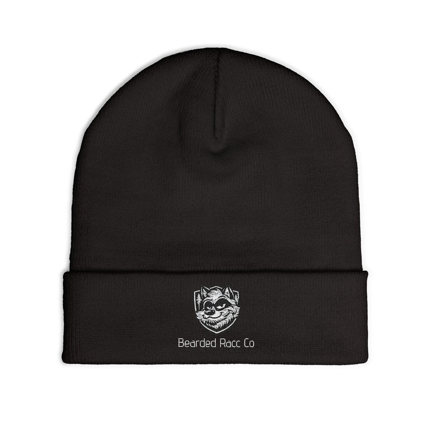 Embroidered Bearded Racc Knit Beanie — Bearded Racc Co Branded Winter Hat