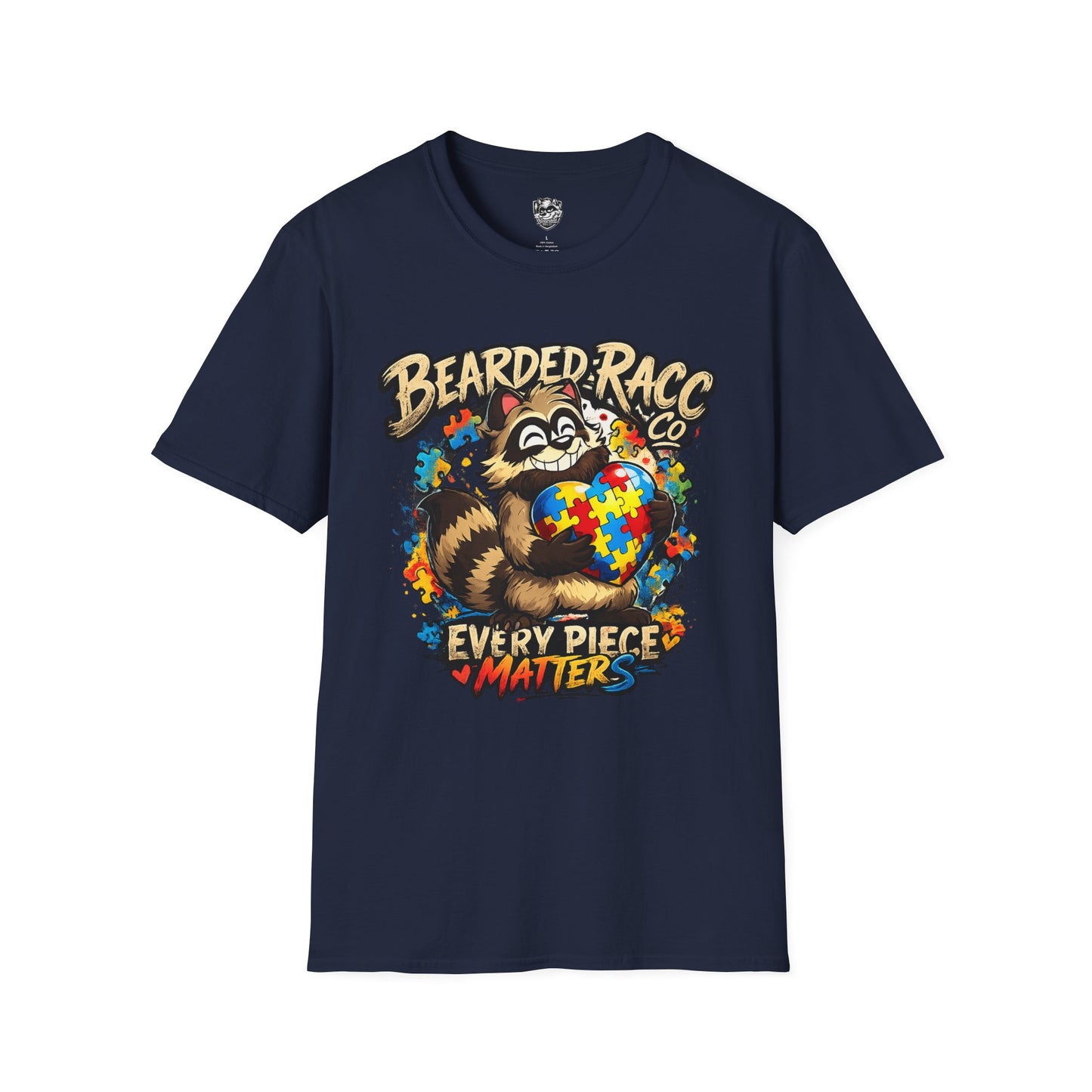 Autism Awareness T-Shirt — "Every Piece Matters" (Bearded Racc Co)