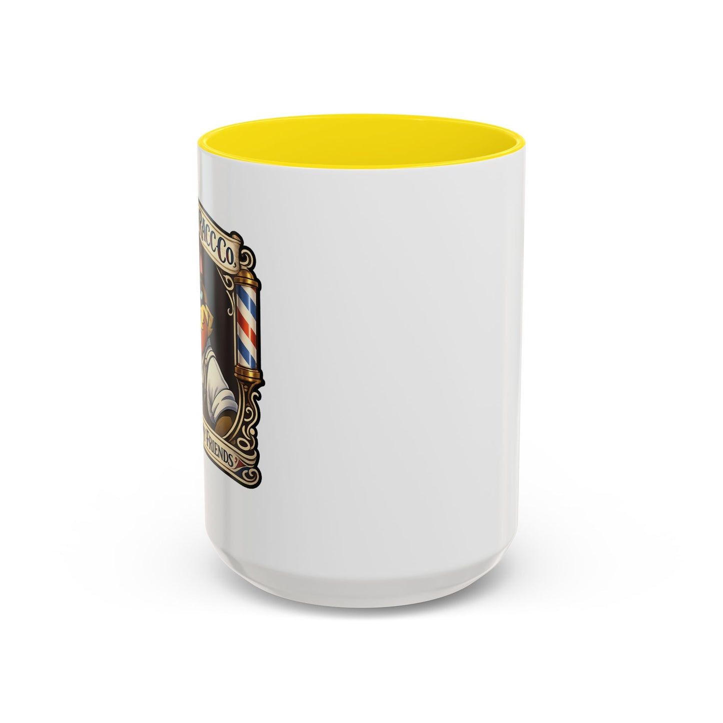 Barbershop Racc Coffee Mug — Stay Feral My Friends (Bearded Racc Co) Accent Mug (11/15oz)
