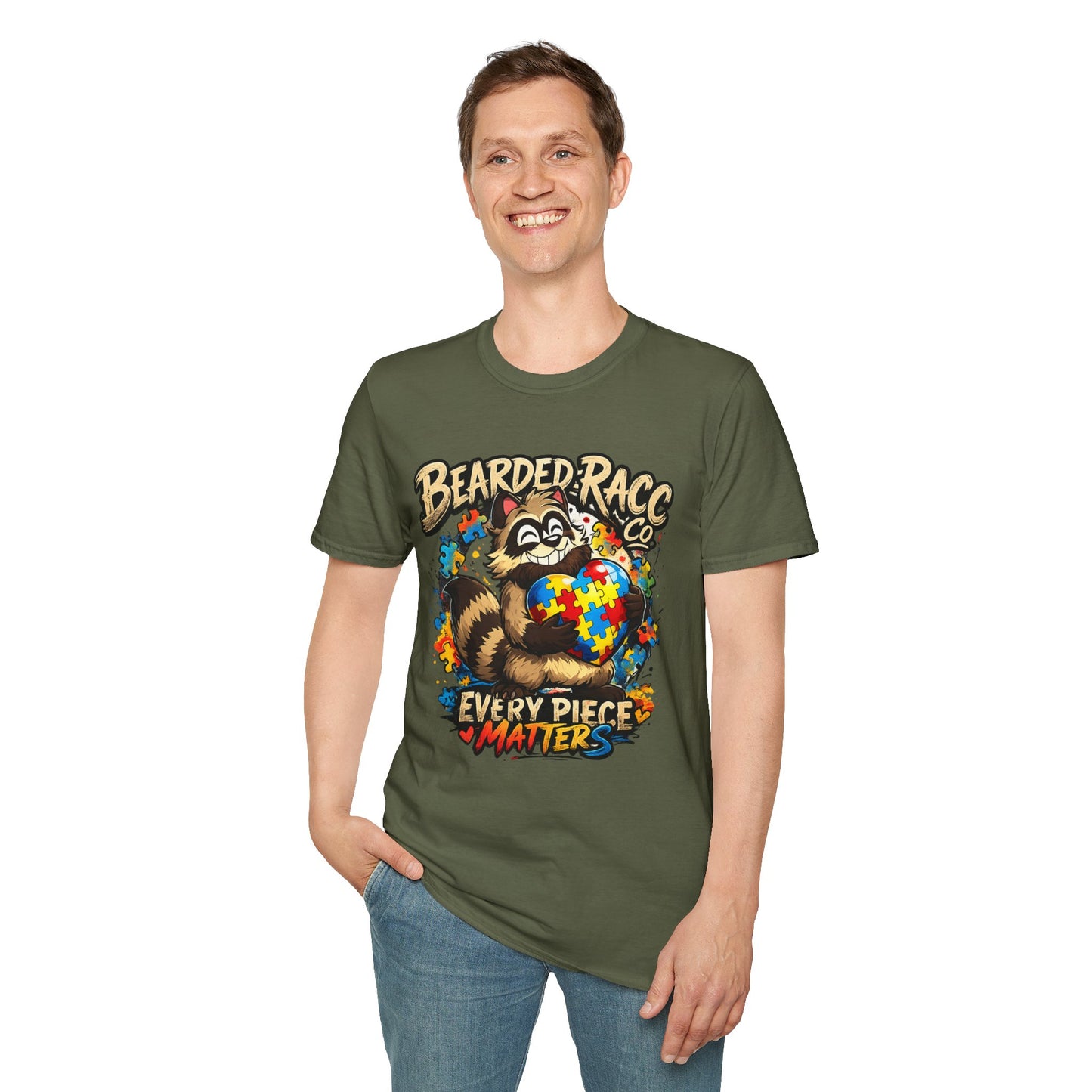 Autism Awareness T-Shirt — "Every Piece Matters" (Bearded Racc Co)
