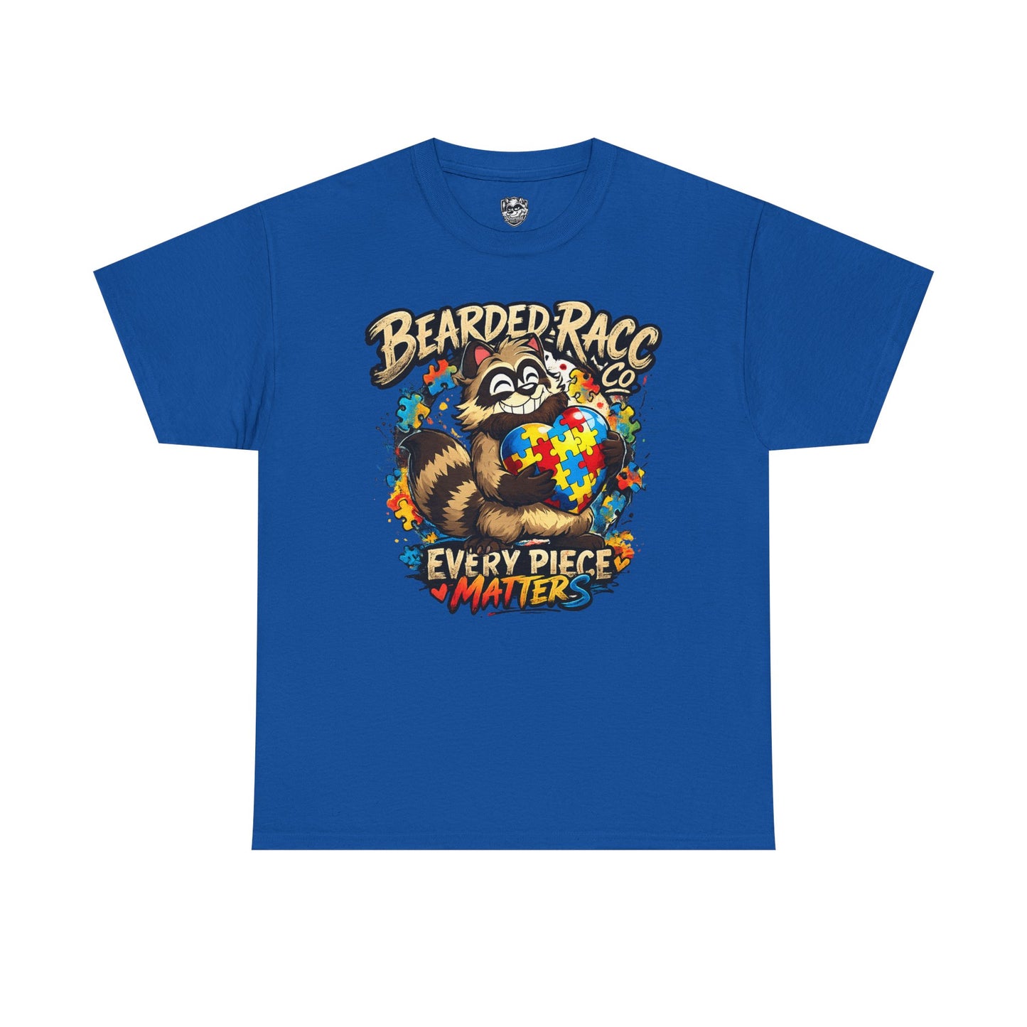 Autism Awareness T-Shirt - "Every Piece Matters" (Bearded Racc Co) Extended Sizes