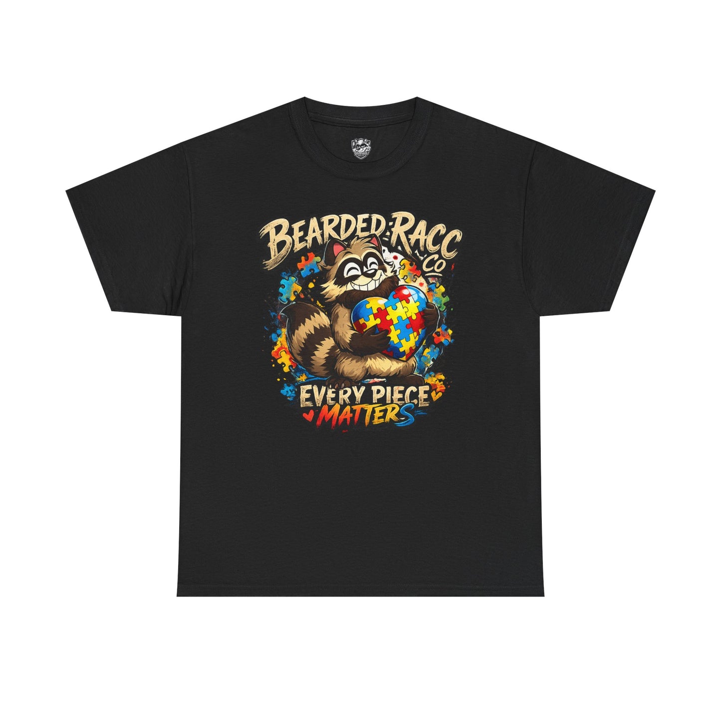 Autism Awareness T-Shirt - "Every Piece Matters" (Bearded Racc Co) Extended Sizes