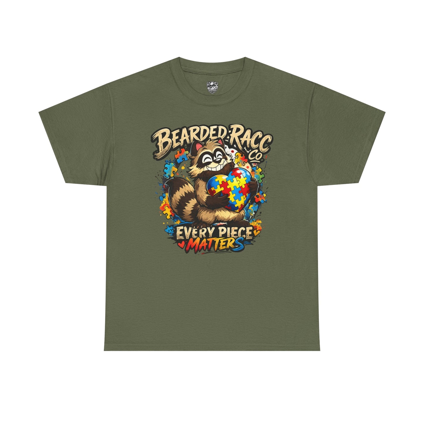 Autism Awareness T-Shirt - "Every Piece Matters" (Bearded Racc Co) Extended Sizes