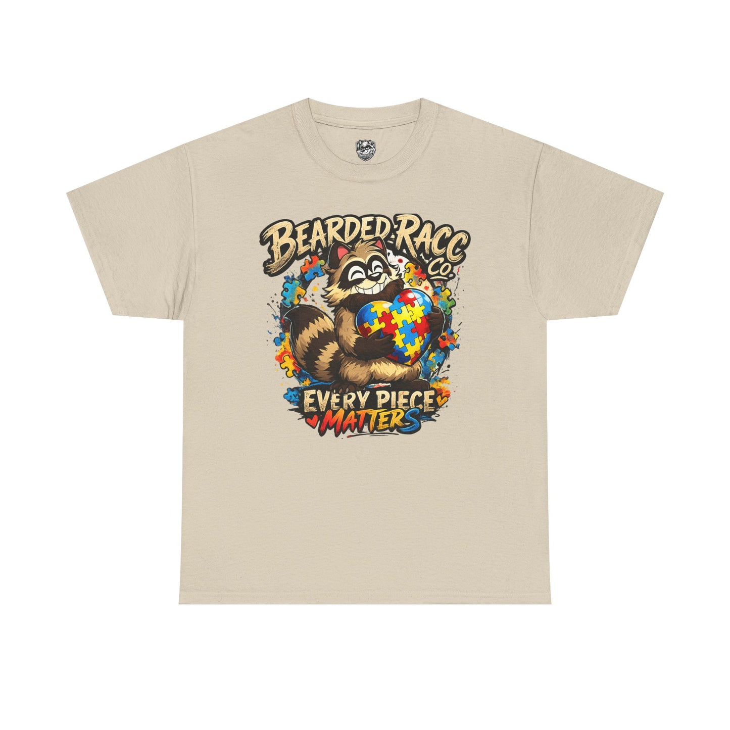 Autism Awareness T-Shirt - "Every Piece Matters" (Bearded Racc Co) Extended Sizes