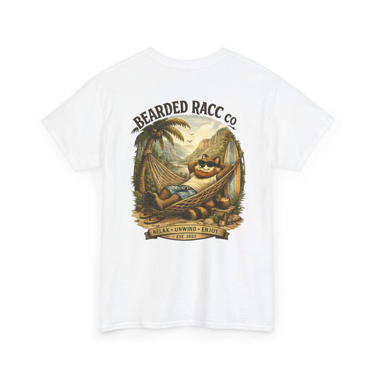 Summer Chill T-Shirt - "Relax. Unwind. Enjoy." (Bearded Racc Co) Extended Sizes