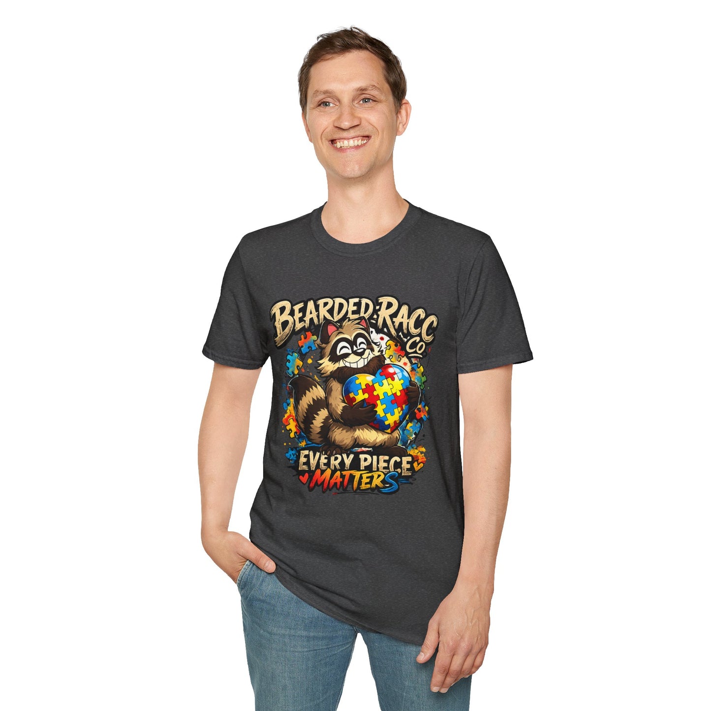 Autism Awareness T-Shirt — "Every Piece Matters" (Bearded Racc Co)