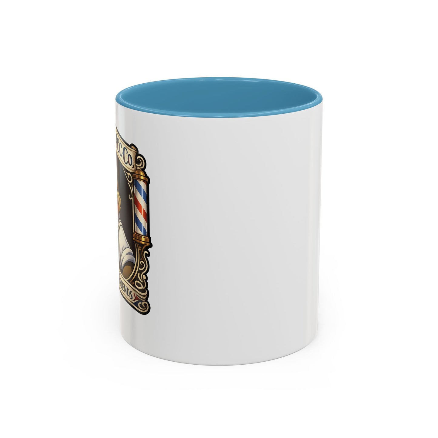 Barbershop Racc Coffee Mug — Stay Feral My Friends (Bearded Racc Co) Accent Mug (11/15oz)