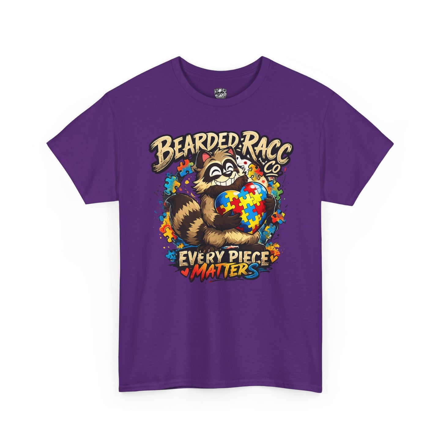 Autism Awareness T-Shirt - "Every Piece Matters" (Bearded Racc Co) Extended Sizes