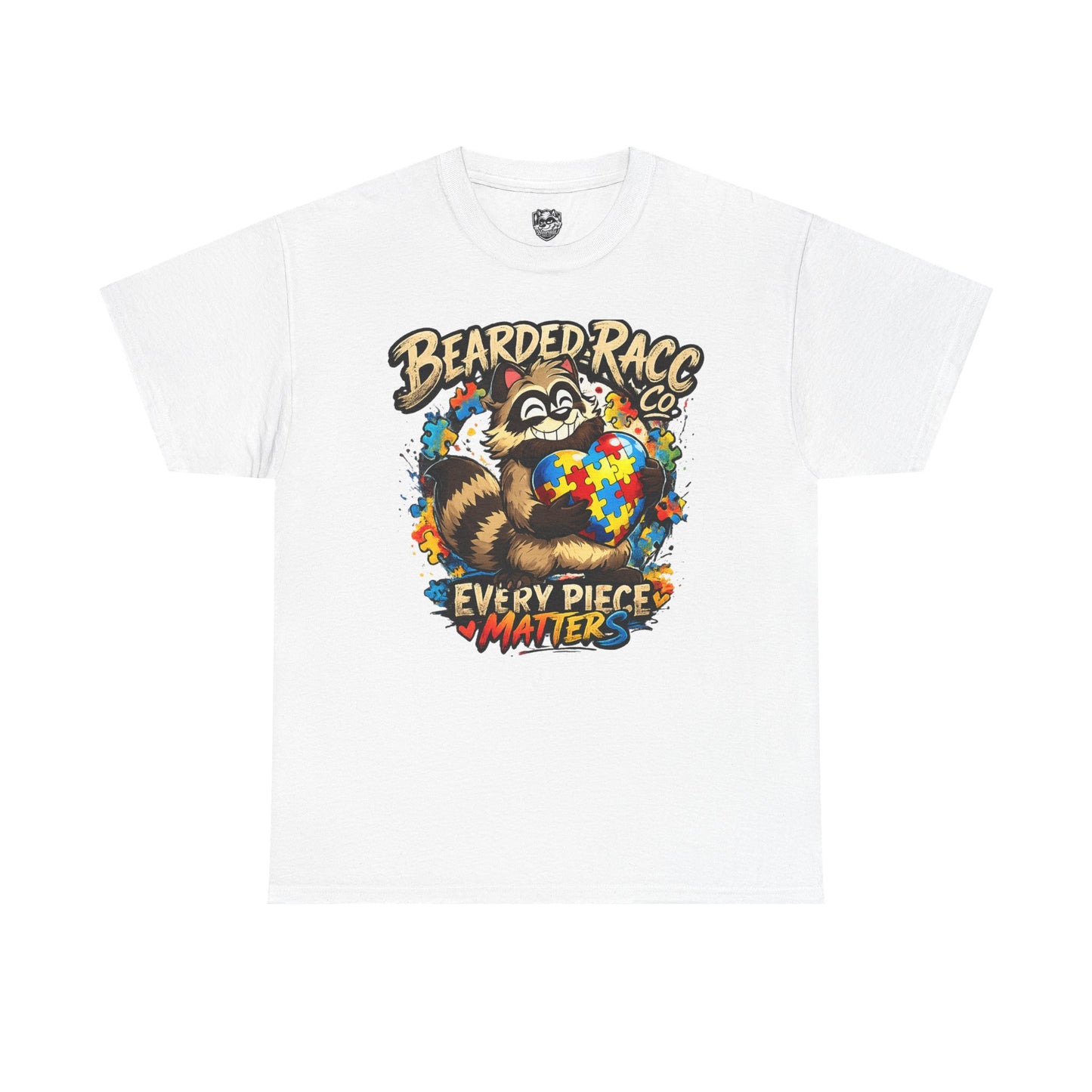 Autism Awareness T-Shirt - "Every Piece Matters" (Bearded Racc Co) Extended Sizes