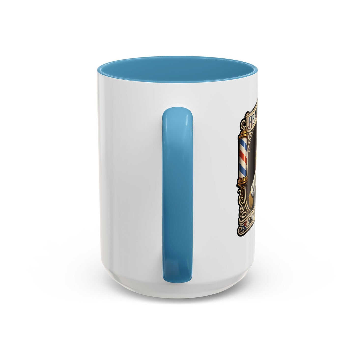 Barbershop Racc Coffee Mug — Stay Feral My Friends (Bearded Racc Co) Accent Mug (11/15oz)