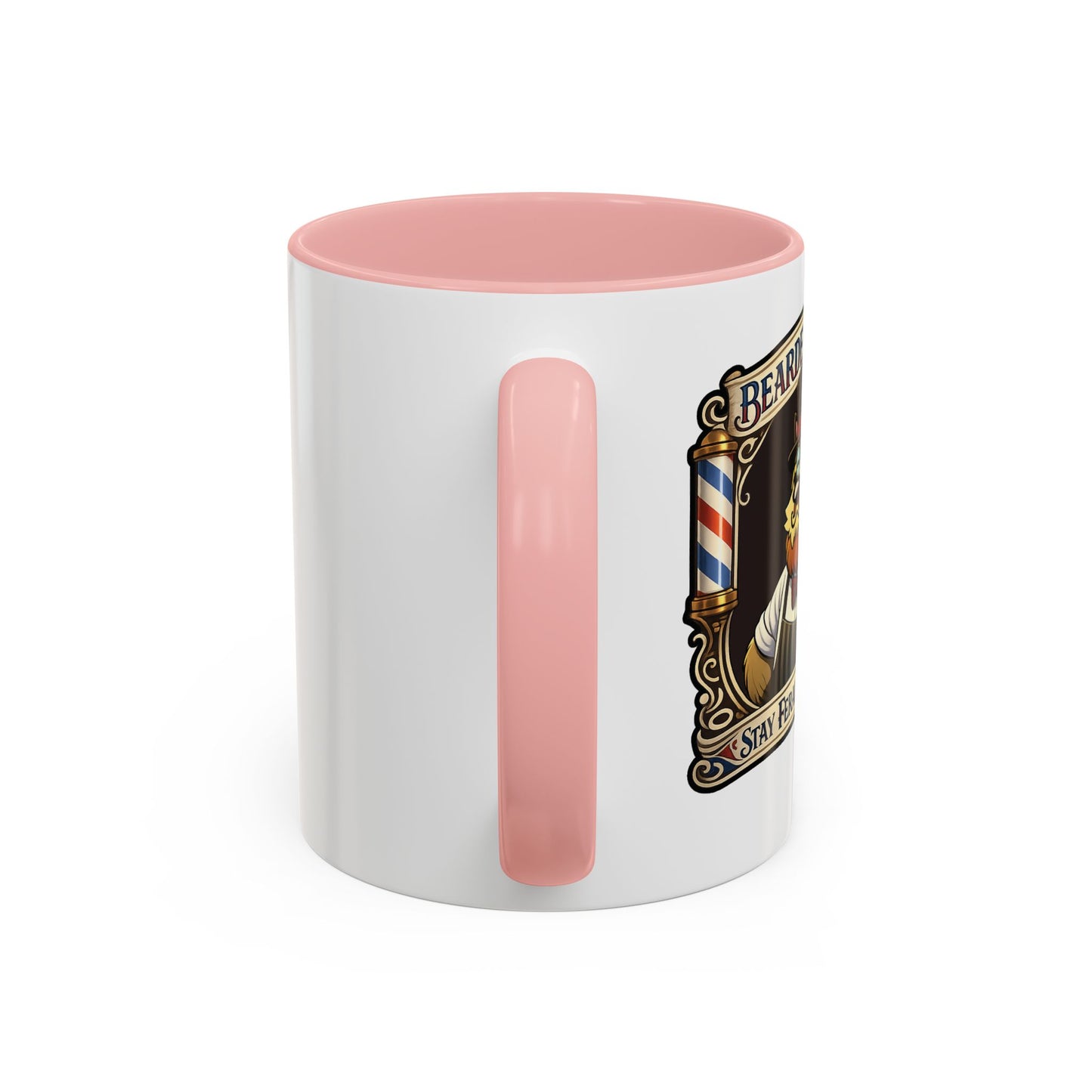 Barbershop Racc Coffee Mug — Stay Feral My Friends (Bearded Racc Co) Accent Mug (11/15oz)