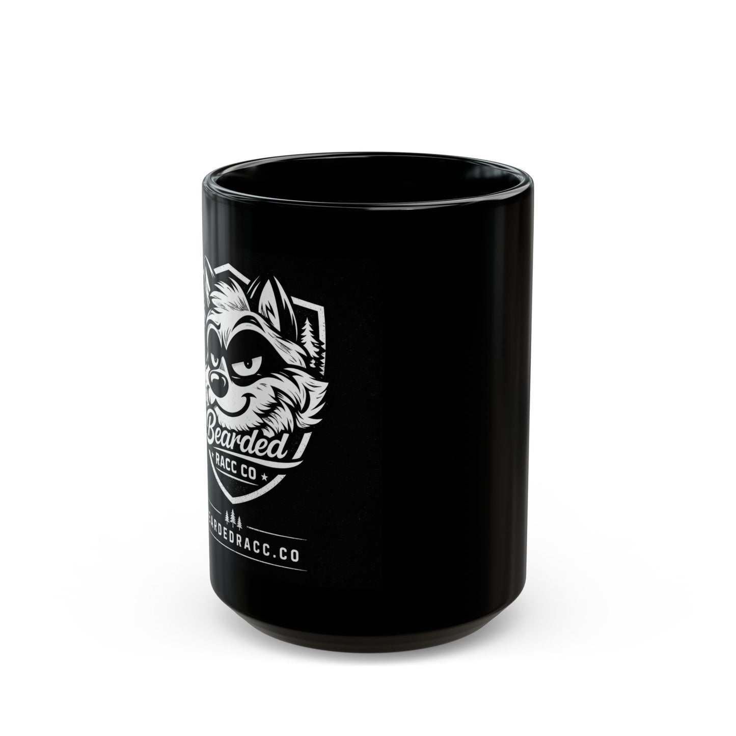 Bearded Racc Black Mug 11oz & 15oz - "Bearded Racc" (Bearded Racc Co)