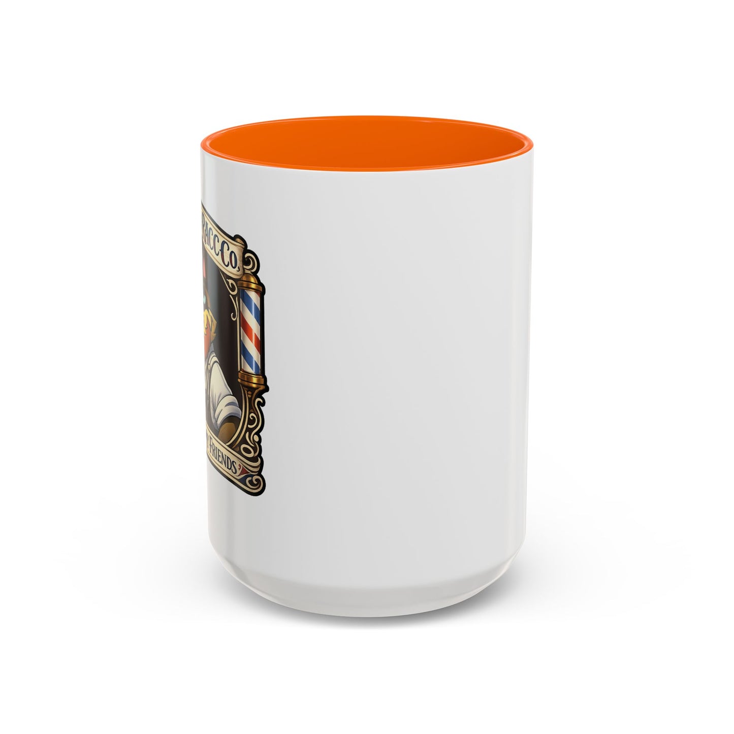 Barbershop Racc Coffee Mug — Stay Feral My Friends (Bearded Racc Co) Accent Mug (11/15oz)