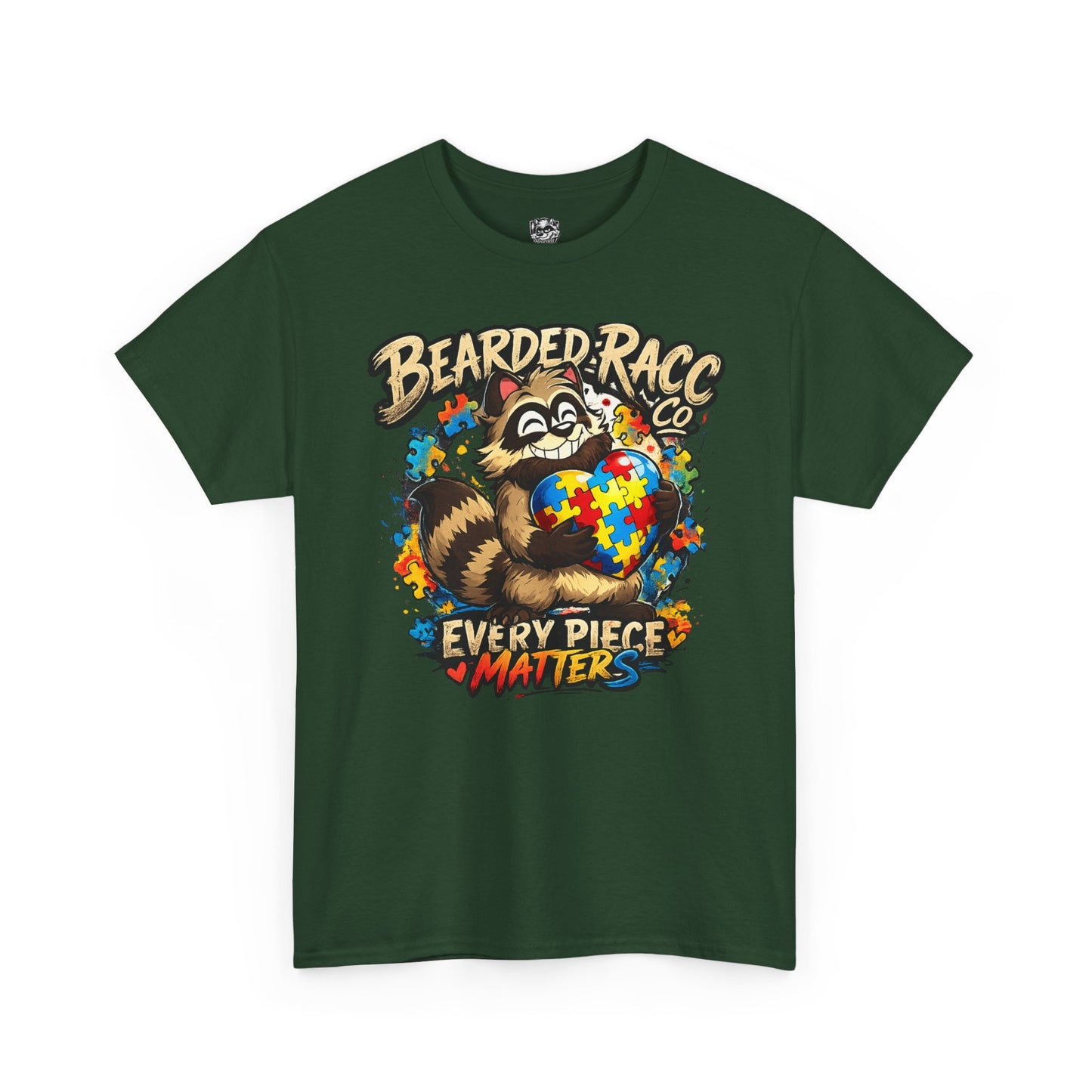 Autism Awareness T-Shirt - "Every Piece Matters" (Bearded Racc Co) Extended Sizes
