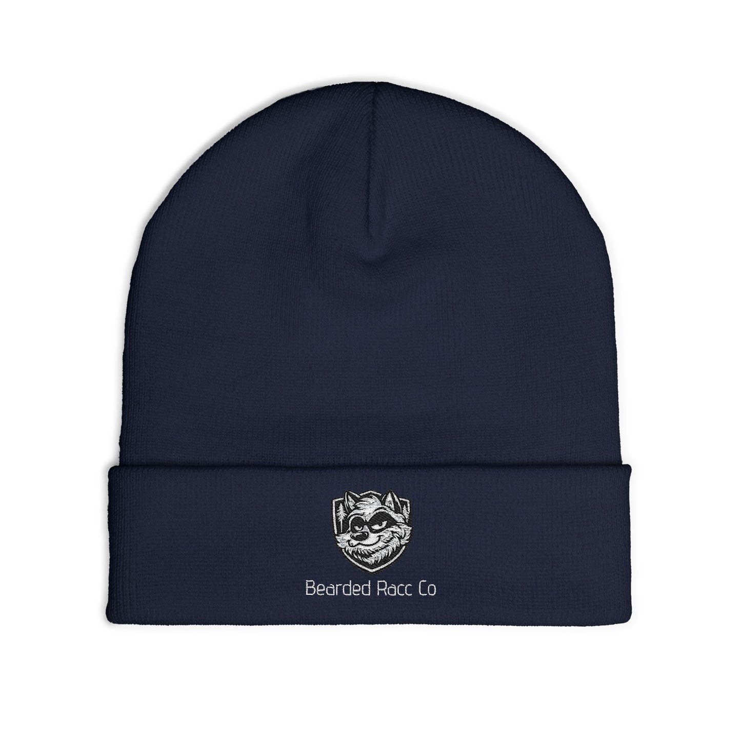 Embroidered Bearded Racc Knit Beanie — Bearded Racc Co Branded Winter Hat