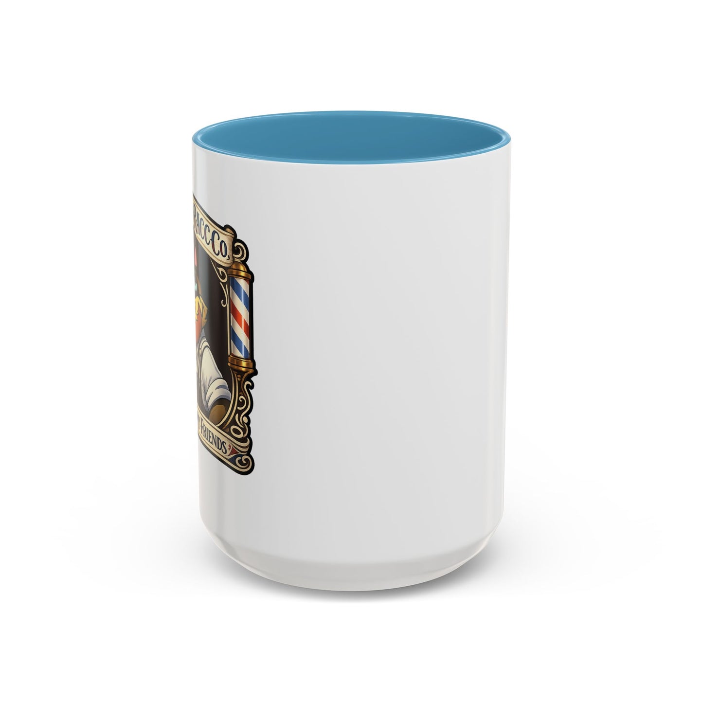 Barbershop Racc Coffee Mug — Stay Feral My Friends (Bearded Racc Co) Accent Mug (11/15oz)