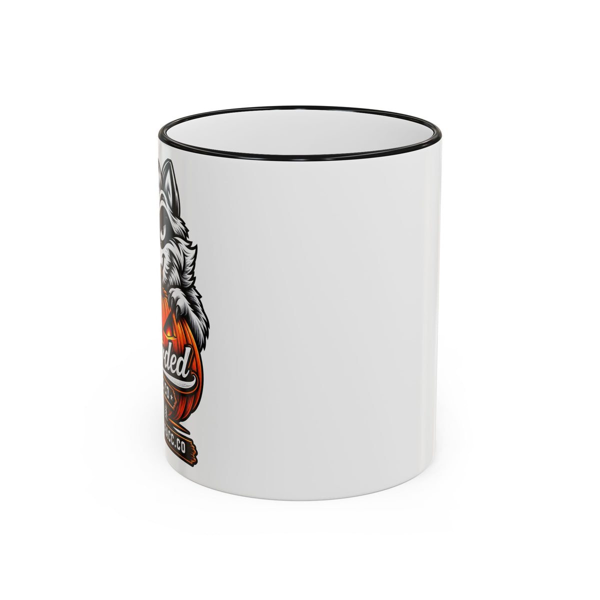Accent Rim & Handle Mug (11oz, 15oz) - Racc-o-Lantern Mug (Bearded Racc Co)