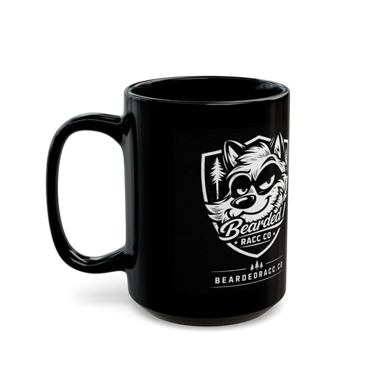 Bearded Racc Black Mug 11oz & 15oz - "Bearded Racc" (Bearded Racc Co)