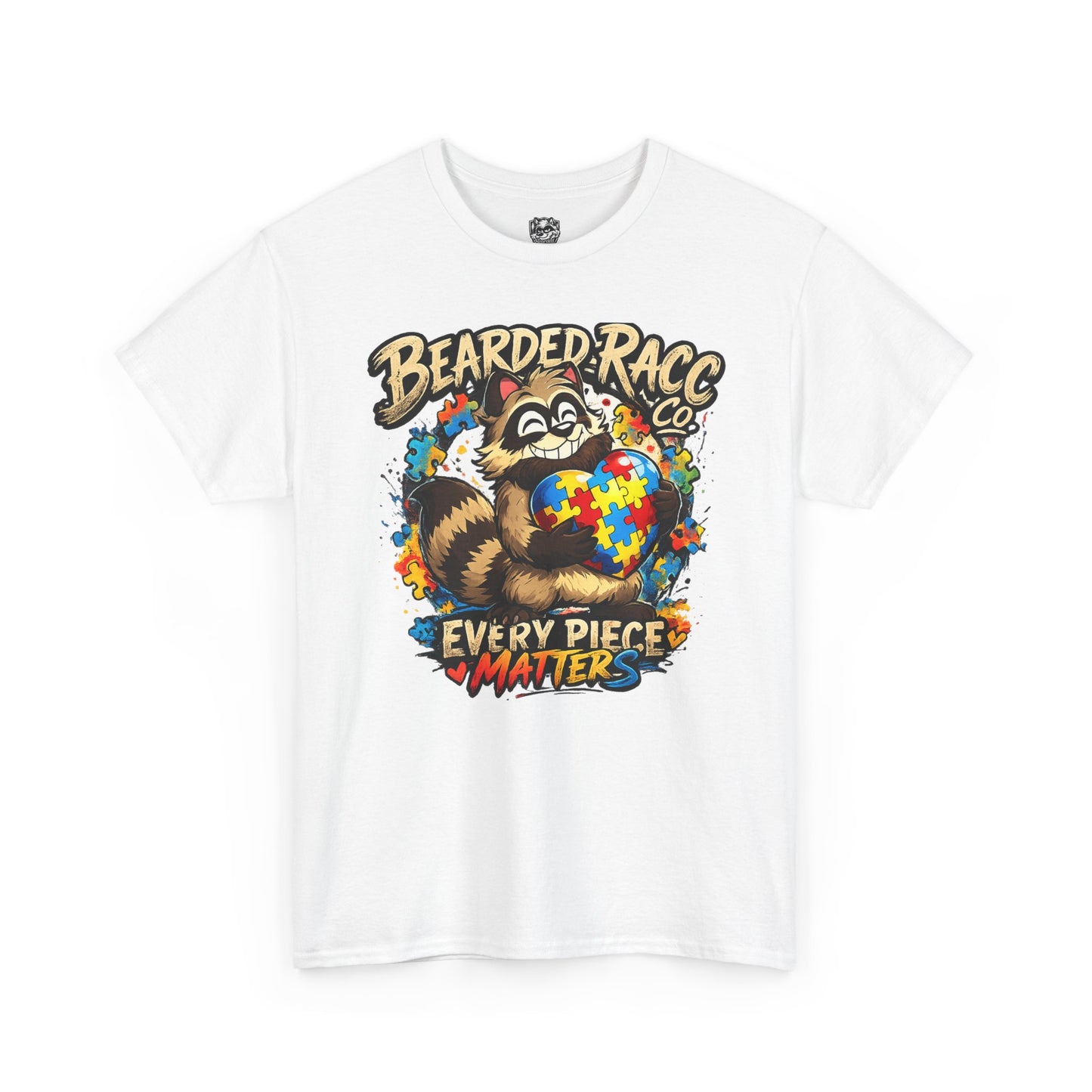 Autism Awareness T-Shirt - "Every Piece Matters" (Bearded Racc Co) Extended Sizes