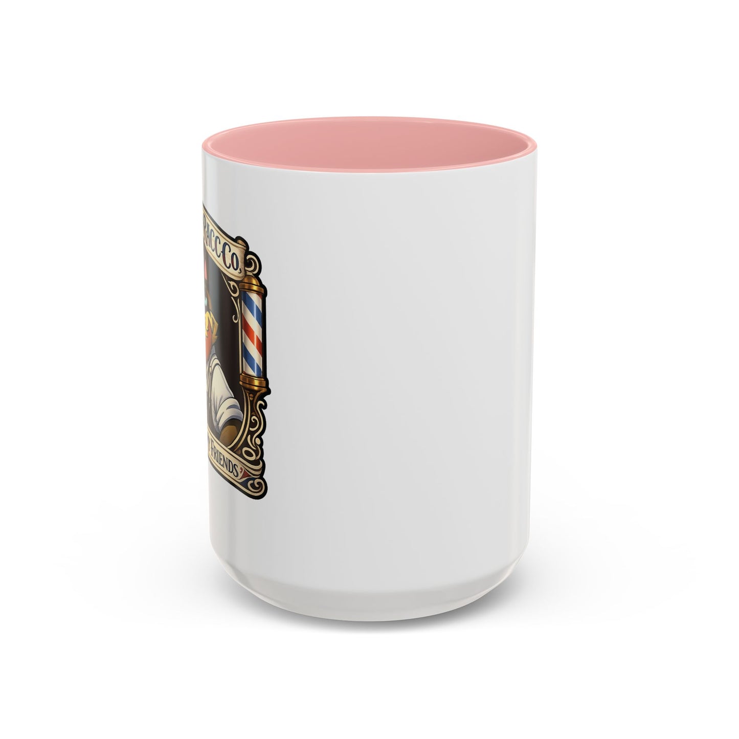 Barbershop Racc Coffee Mug — Stay Feral My Friends (Bearded Racc Co) Accent Mug (11/15oz)