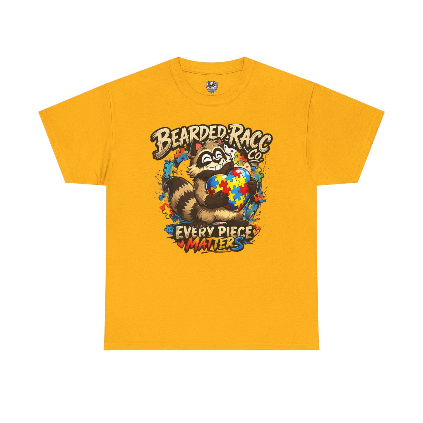 Autism Awareness T-Shirt - "Every Piece Matters" (Bearded Racc Co) Extended Sizes