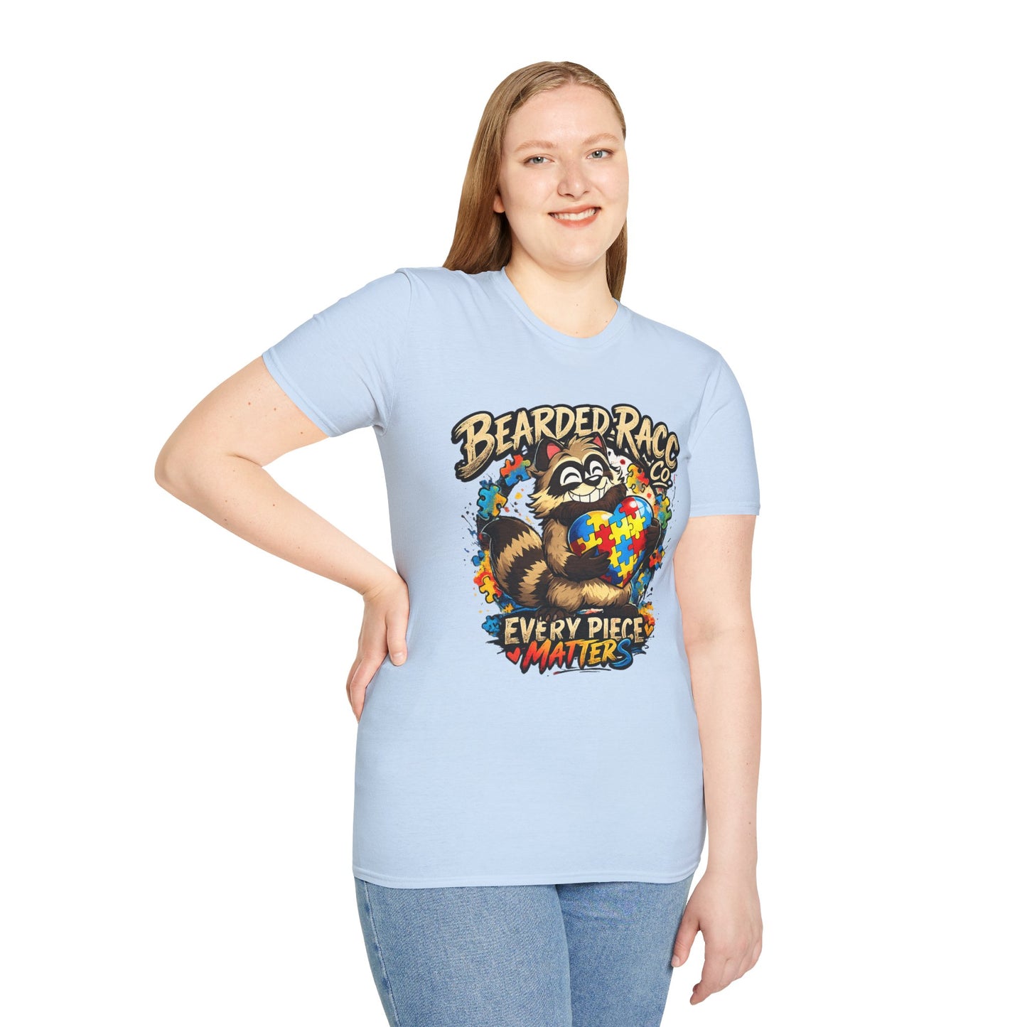 Autism Awareness T-Shirt — "Every Piece Matters" (Bearded Racc Co)