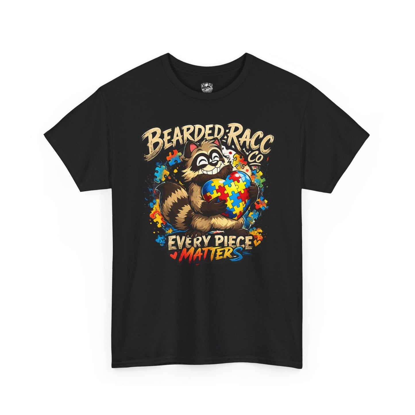 Autism Awareness T-Shirt - "Every Piece Matters" (Bearded Racc Co) Extended Sizes