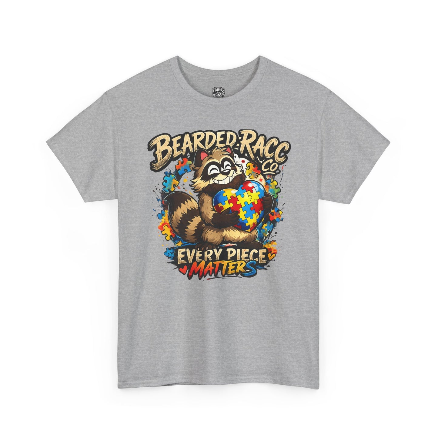 Autism Awareness T-Shirt - "Every Piece Matters" (Bearded Racc Co) Extended Sizes