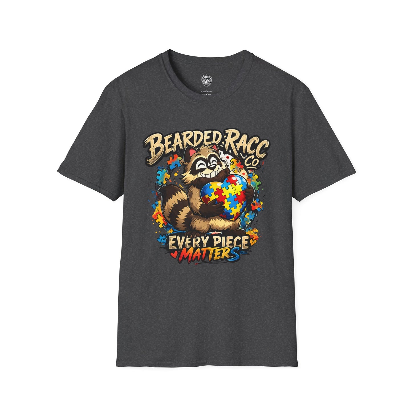 Autism Awareness T-Shirt — "Every Piece Matters" (Bearded Racc Co)