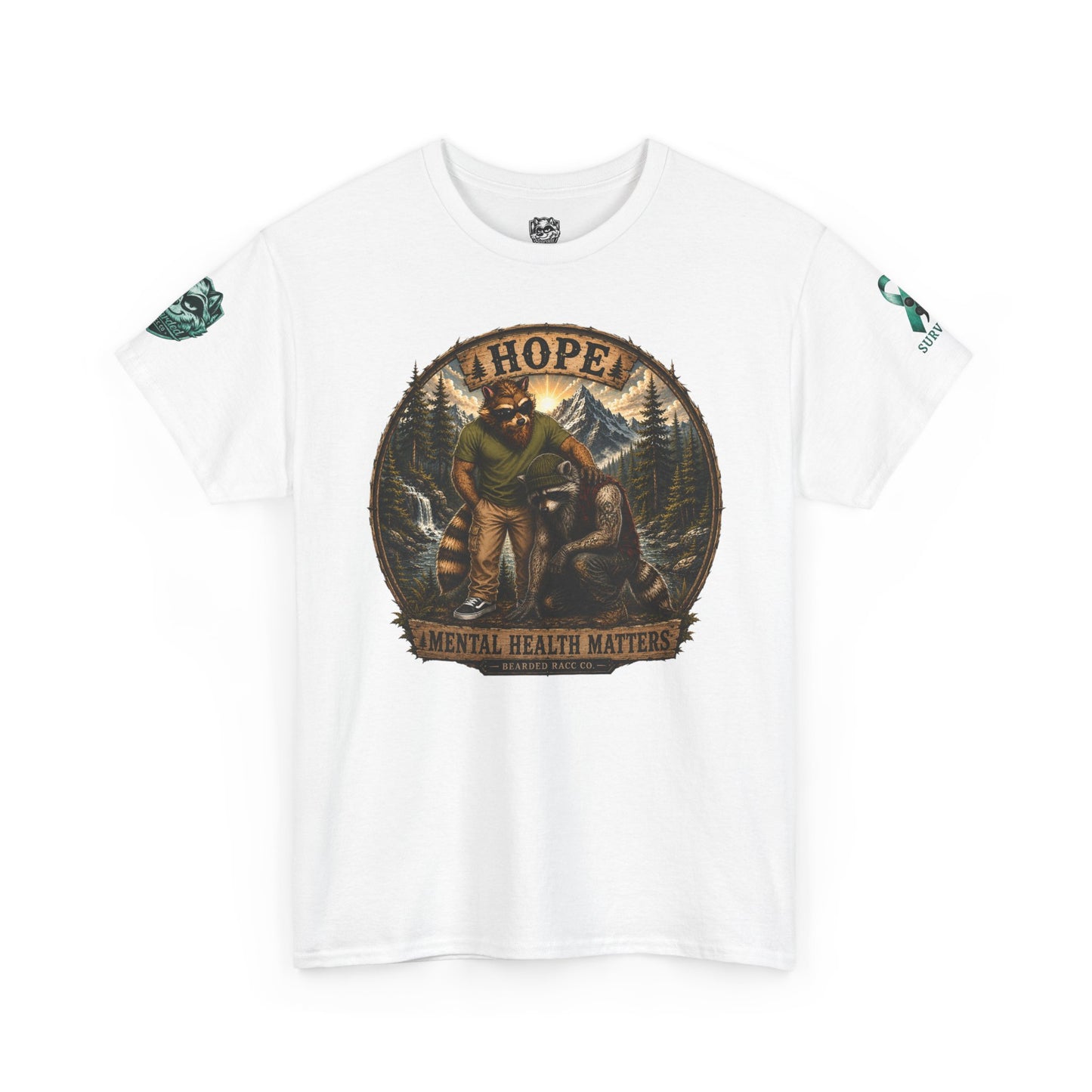 HOPE T-Shirt - "SURVIVOR" (Bearded Racc Co) Extended Sizes
