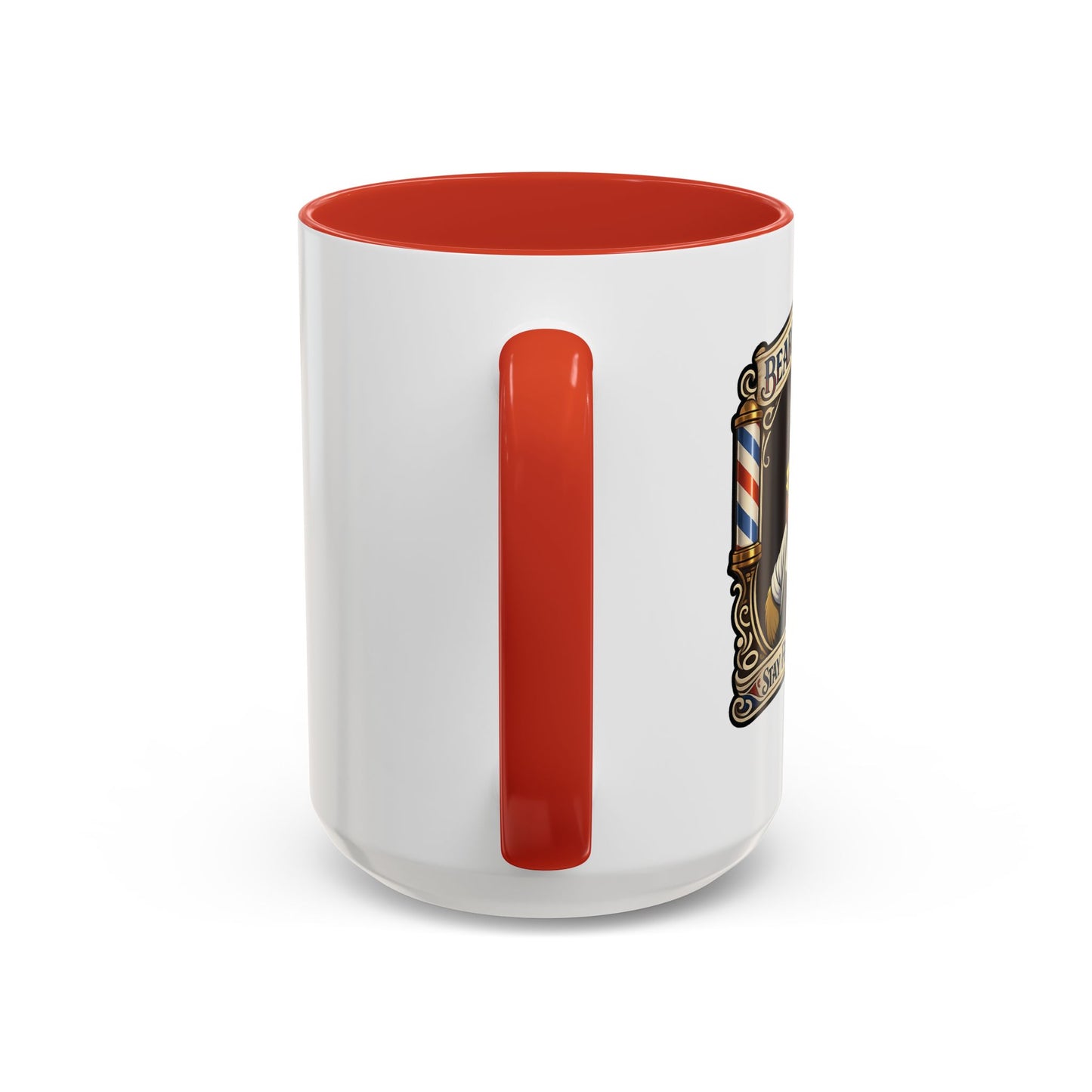 Barbershop Racc Coffee Mug — Stay Feral My Friends (Bearded Racc Co) Accent Mug (11/15oz)