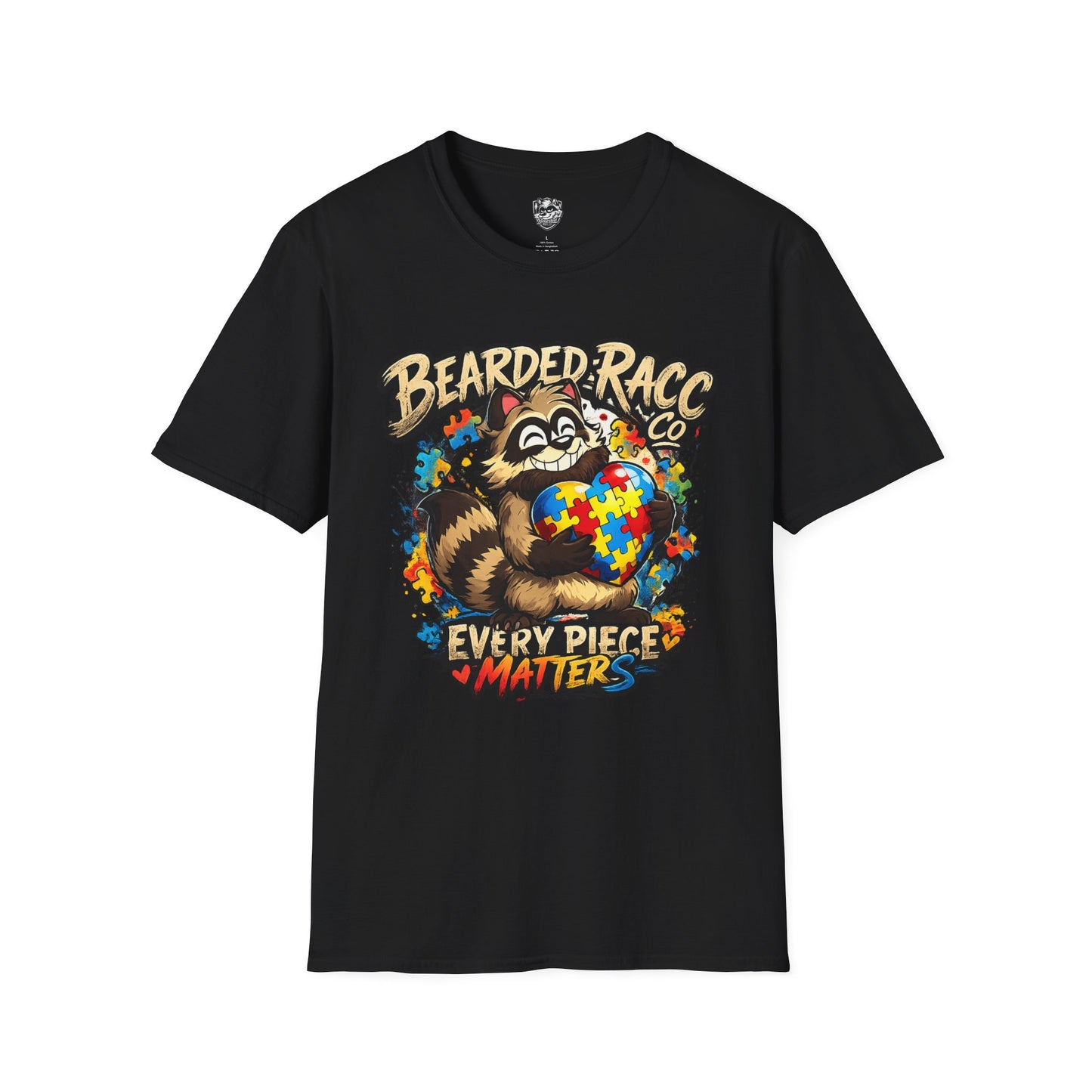 Autism Awareness T-Shirt — "Every Piece Matters" (Bearded Racc Co)