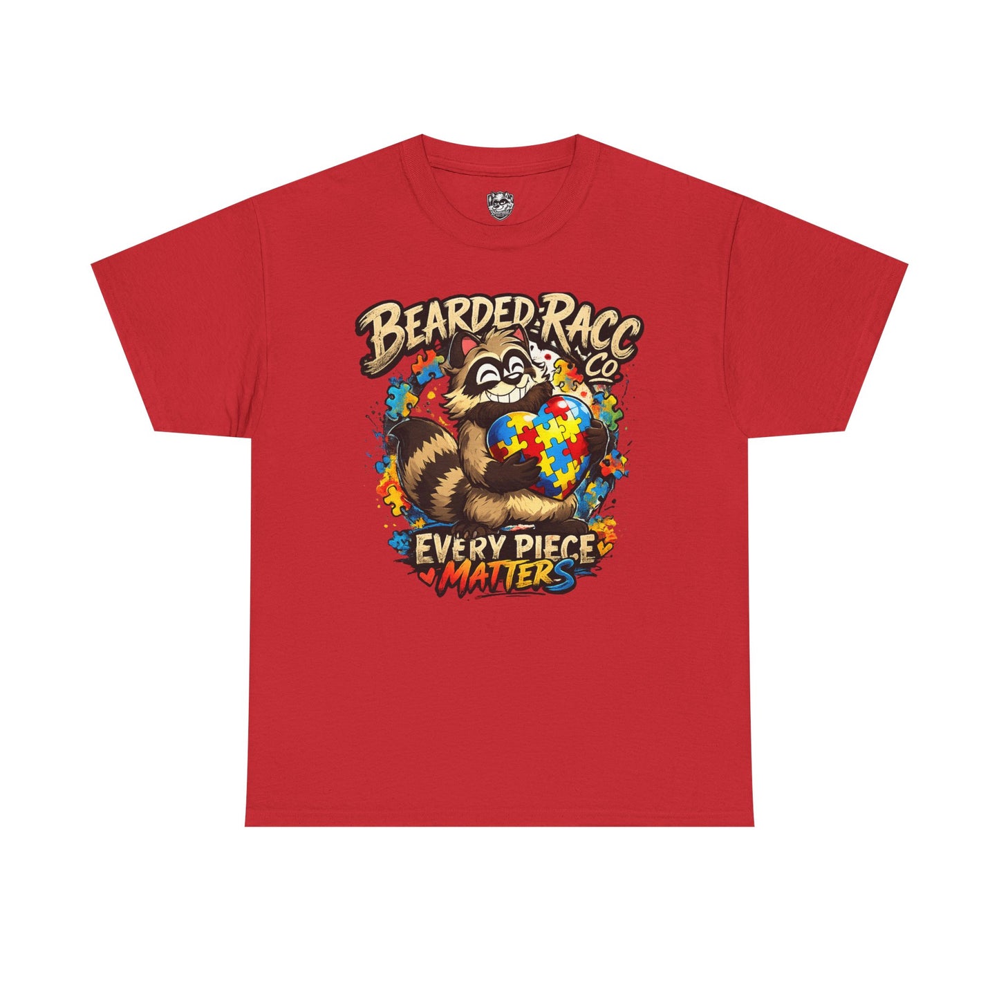 Autism Awareness T-Shirt - "Every Piece Matters" (Bearded Racc Co) Extended Sizes