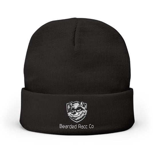 Embroidered Bearded Racc Knit Beanie — Bearded Racc Co Branded Winter Hat