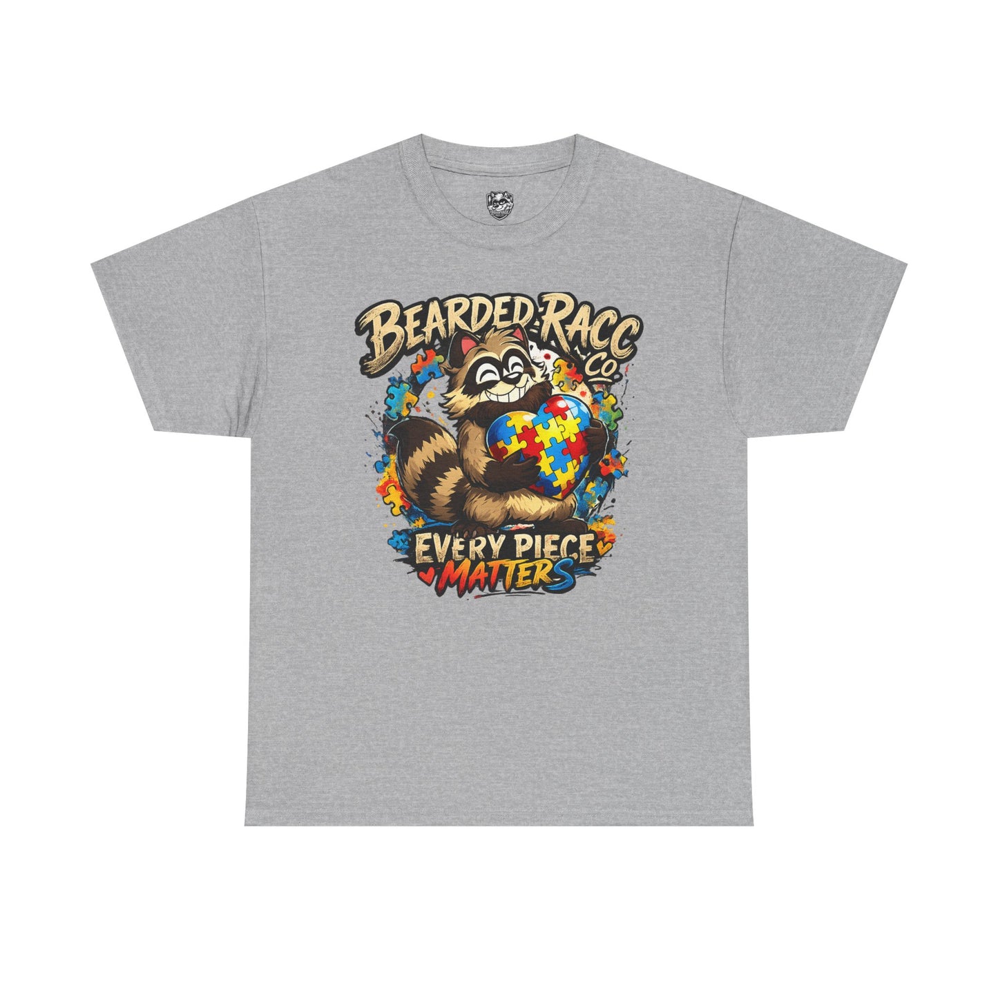 Autism Awareness T-Shirt - "Every Piece Matters" (Bearded Racc Co) Extended Sizes