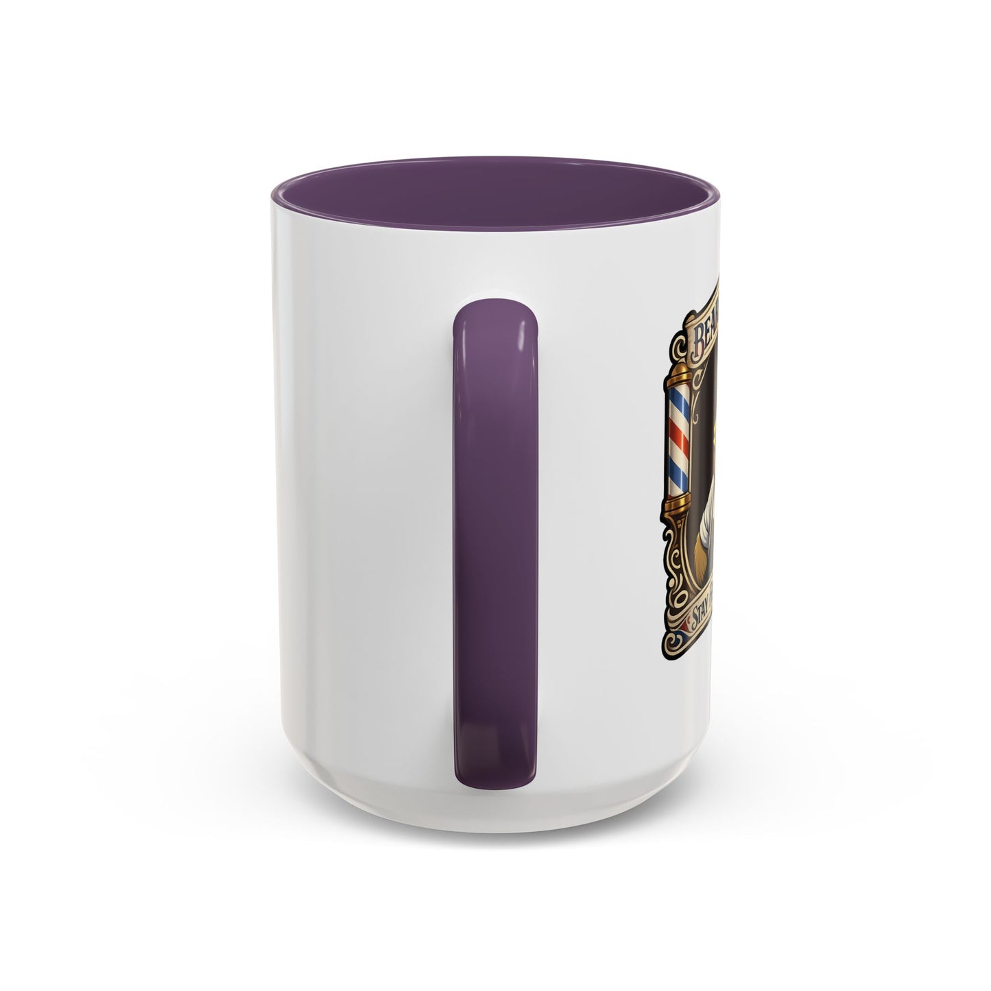 Barbershop Racc Coffee Mug — Stay Feral My Friends (Bearded Racc Co) Accent Mug (11/15oz)