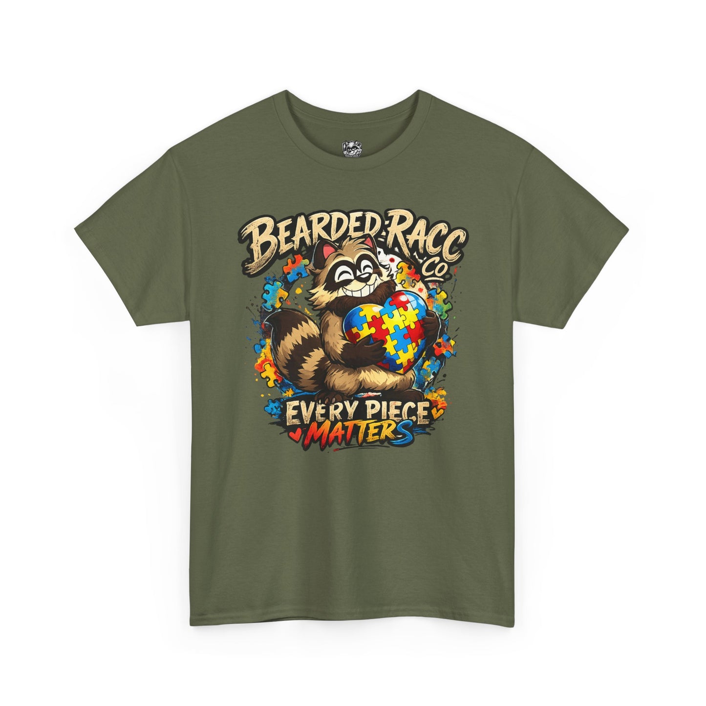 Autism Awareness T-Shirt - "Every Piece Matters" (Bearded Racc Co) Extended Sizes