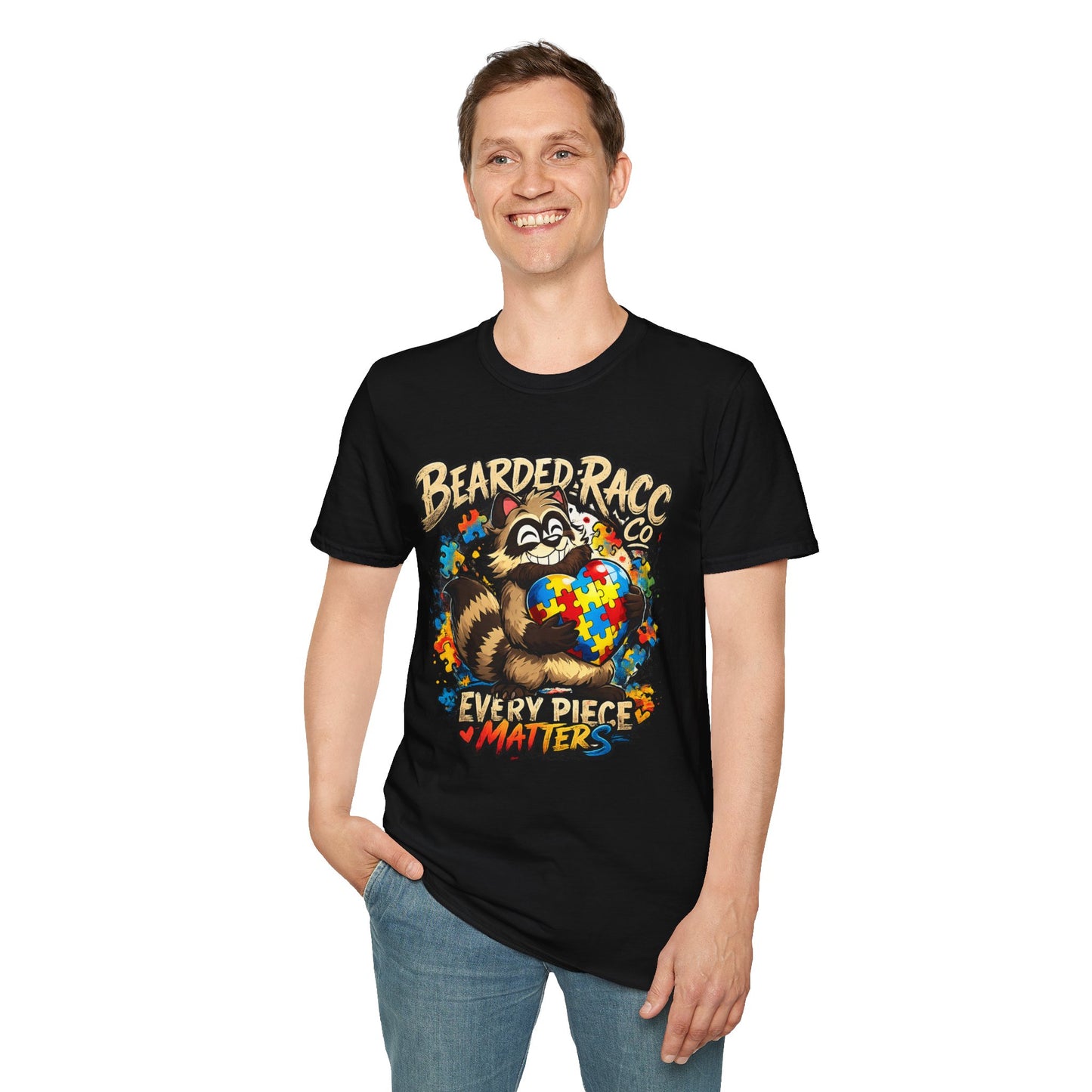 Autism Awareness T-Shirt — "Every Piece Matters" (Bearded Racc Co)