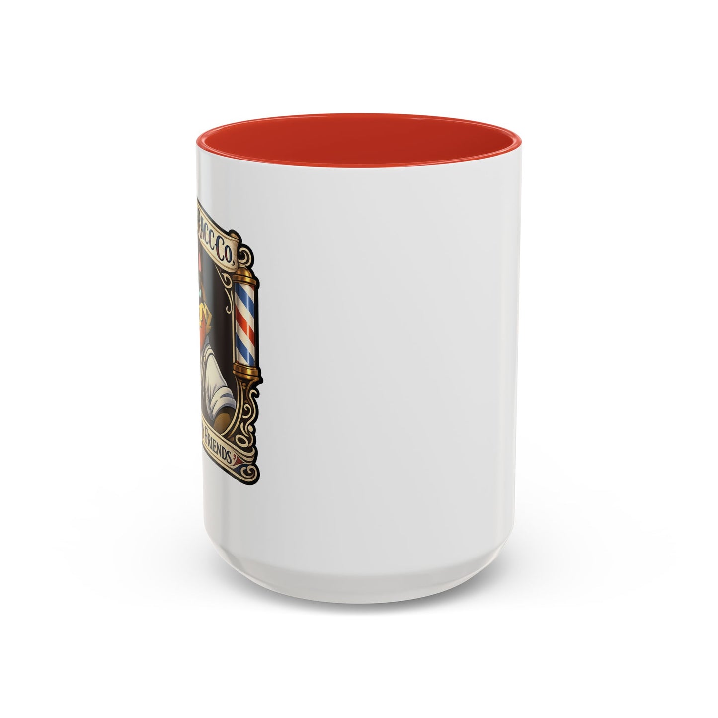 Barbershop Racc Coffee Mug — Stay Feral My Friends (Bearded Racc Co) Accent Mug (11/15oz)