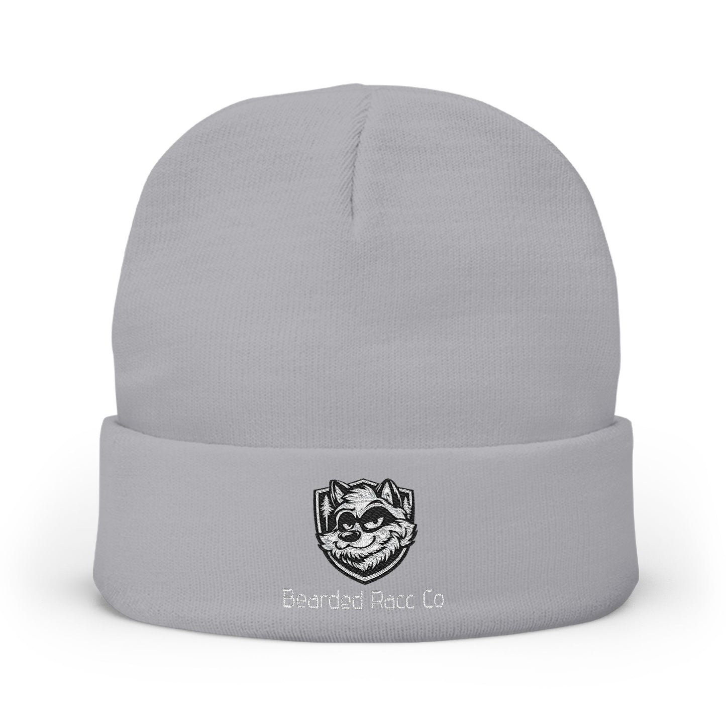 Embroidered Bearded Racc Knit Beanie — Bearded Racc Co Branded Winter Hat