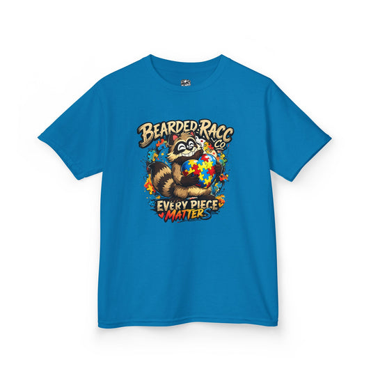 Autism Awareness Kid's T-Shirt — "Every Piece Matters" (Bearded Racc Co)