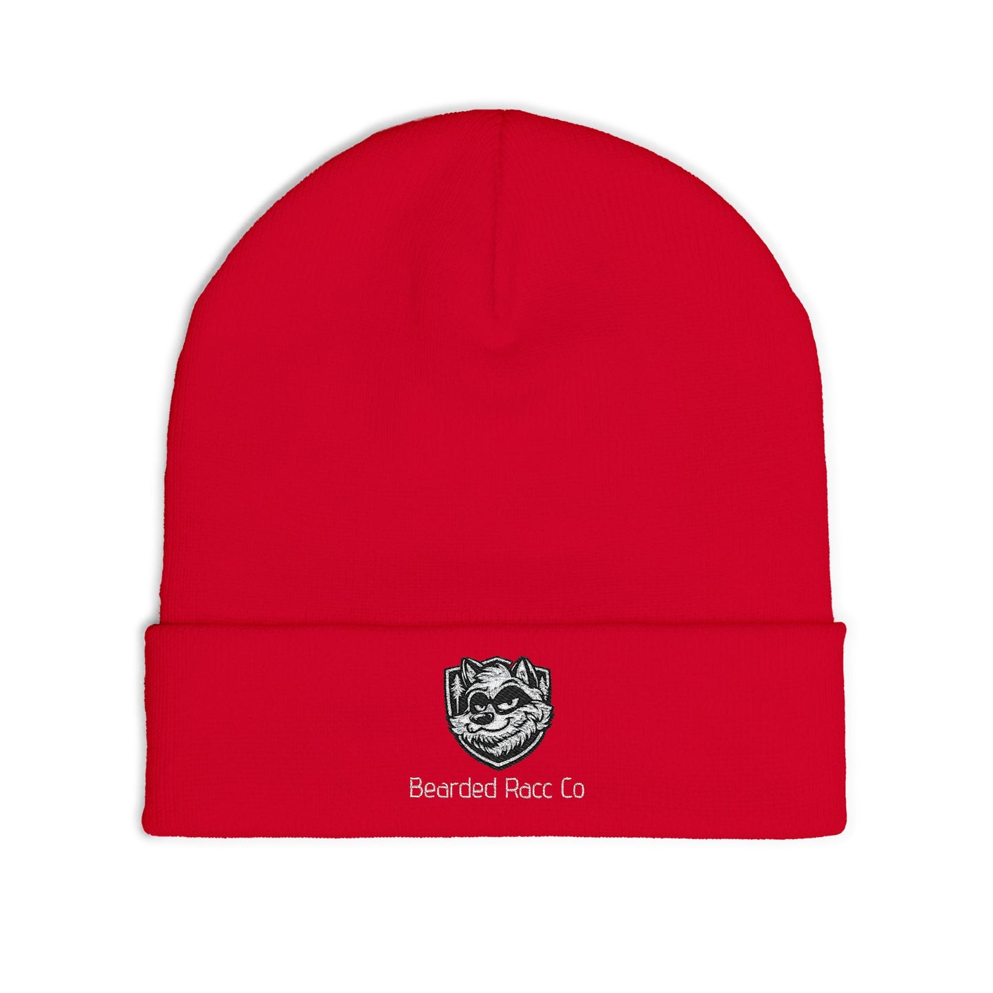 Embroidered Bearded Racc Knit Beanie — Bearded Racc Co Branded Winter Hat
